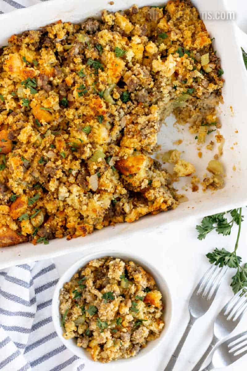Cornbread Dressing with Sausage ⋆ Real Housemoms