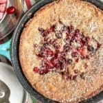 This Cranberry Buckle is an easy skillet cake recipe filled with sweet and tart cranberries!