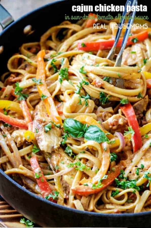 Cajun Chicken Pasta In Sun-Dried Tomato Alfredo Sauce ⋆ Real Housemoms