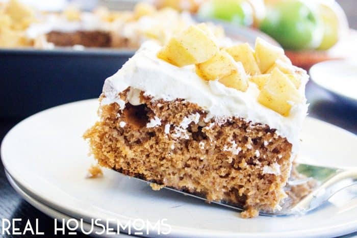 "Fall" in love with this easy spiced CARAMEL APPLE POKE CAKE drizzled with caramel!