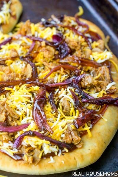 Caramelized Onion and BBQ Pork Flatbread ⋆ Real Housemoms