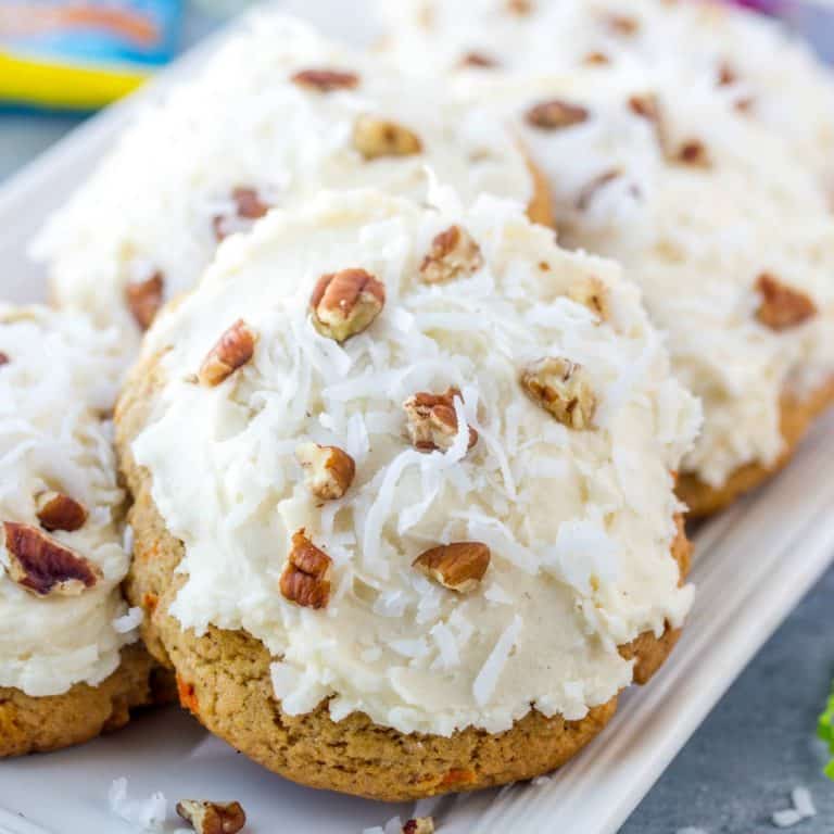 Easter is coming and what better way to kick up your Easter Egg Hunt then with some Carrot Cake Cookies and a basket full of SweeTARTS?