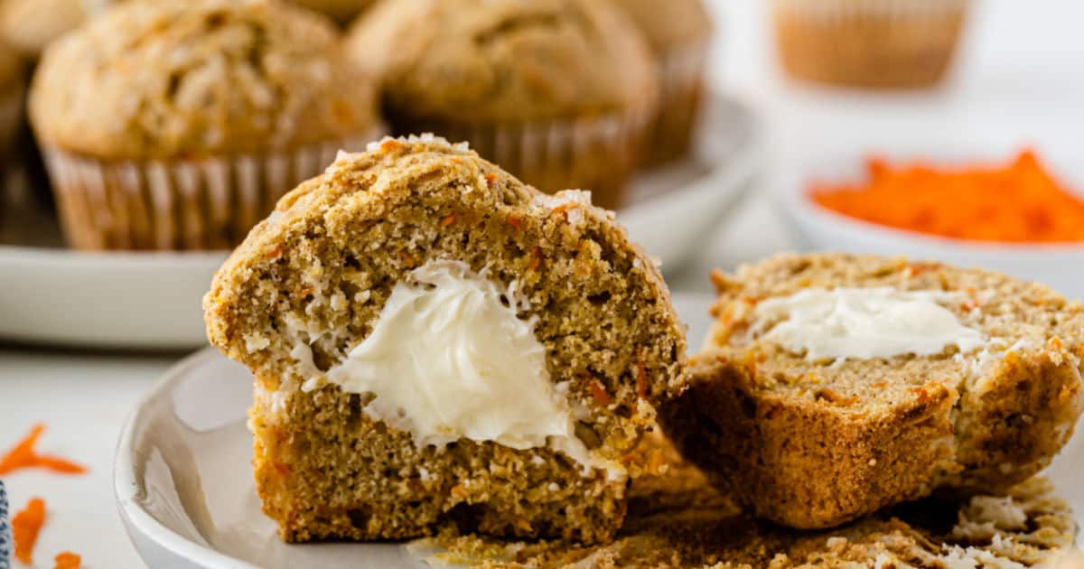 Carrot Cake Muffins With Cream Cheese Filling