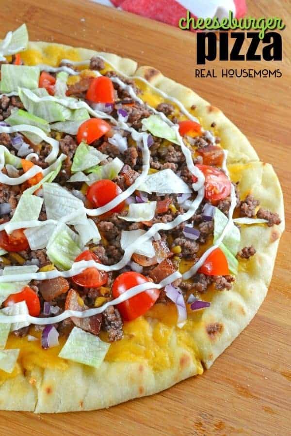 Cheeseburger Pizza is an easy appetizer or meal solution that everyone in the family will love! The only question is… what do you like on your burger?
