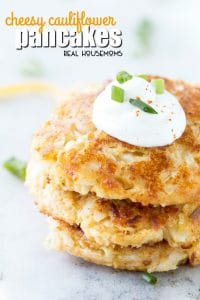 Cheesy Cauliflower Pancakes are low carb, super tasty, and perfect for lunch or a side dish!