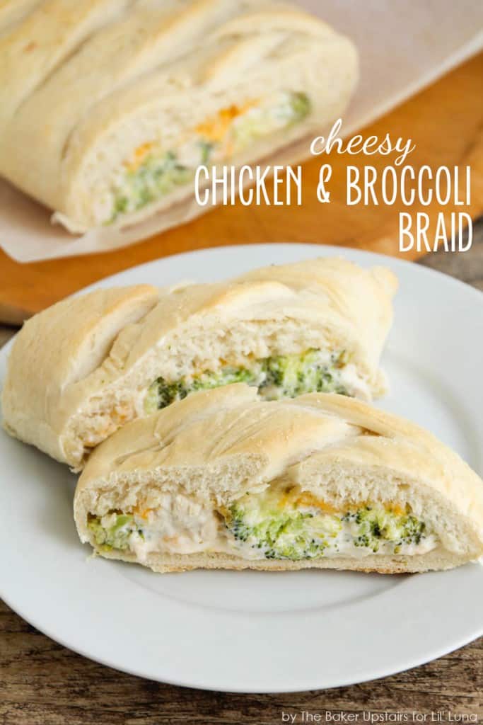 Cheesy Chicken and Broccoli Braid - Lil Luna
