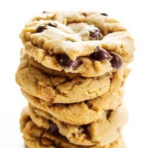 These Chewy Chocolate Chip Peanut Butter Cookies are absolute perfection! Get ready to devour a dozen or two, then make another batch to share with all our your friends!