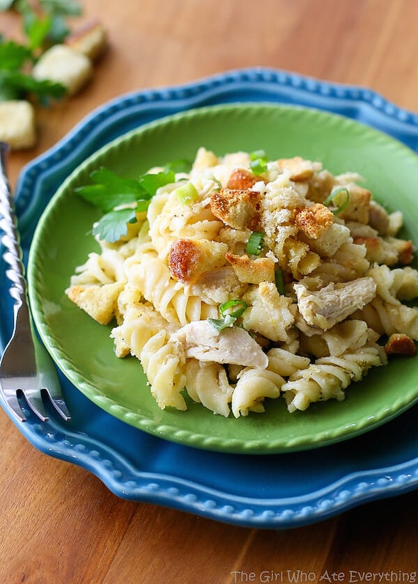 Chicken Caseat Pasta Casserole - The Girl Who Ate Everything