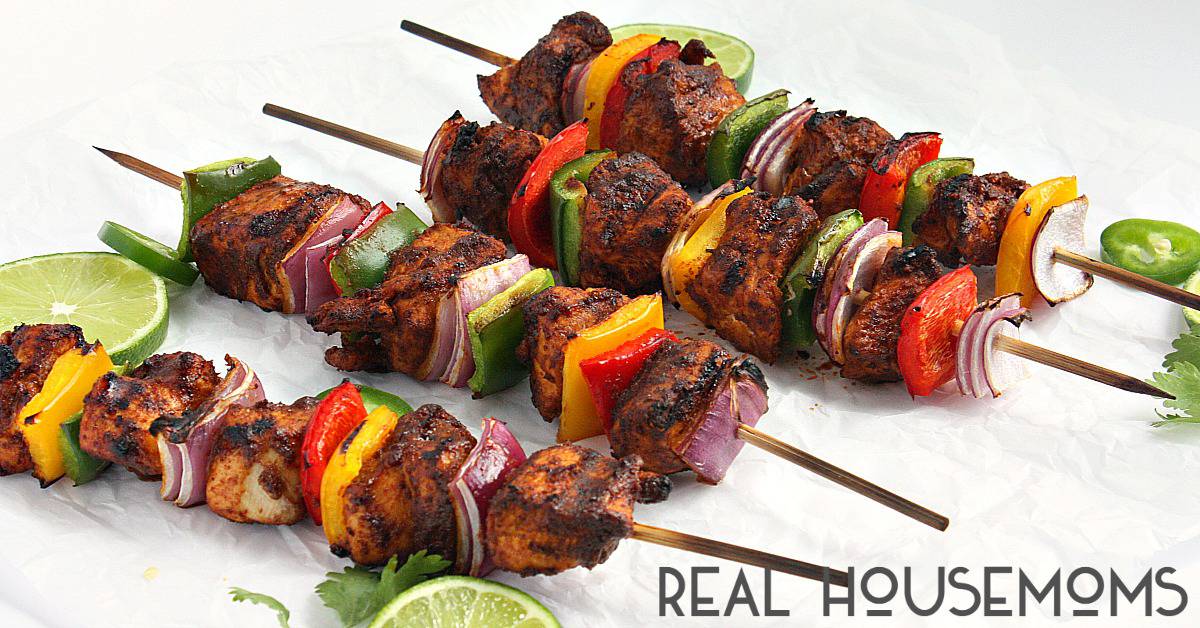 Grilled Chicken Fajita Skewers ⋆ Real Housemoms