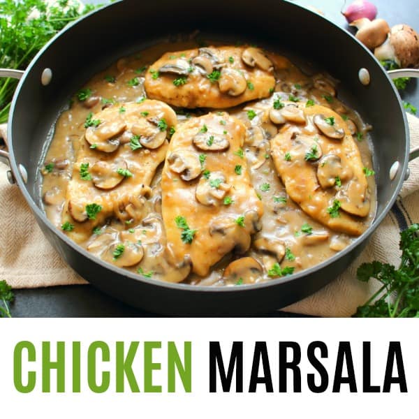square image or chicken marsala with text