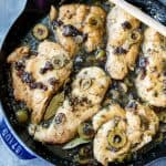 Deliciously flavorful Chicken Mirabella is sweet and savory, with prunes, capers, and green olives, it is one of the best things I have ever eaten. Seriously, a total favorite, and super easy to make too!