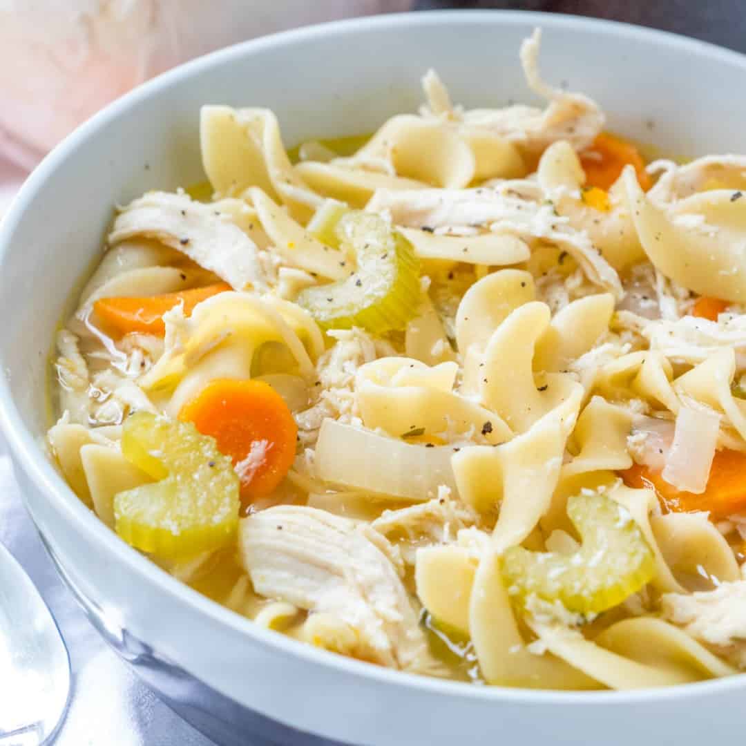 Quick, easy & made in one pot this Chicken Noodle Soup recipe is the best comfort food when you're wanting a food hug!