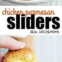 These Chicken Parmesan Sliders are an easy recipe made with fried chicken tenders, tomato sauce, and lots of cheese!