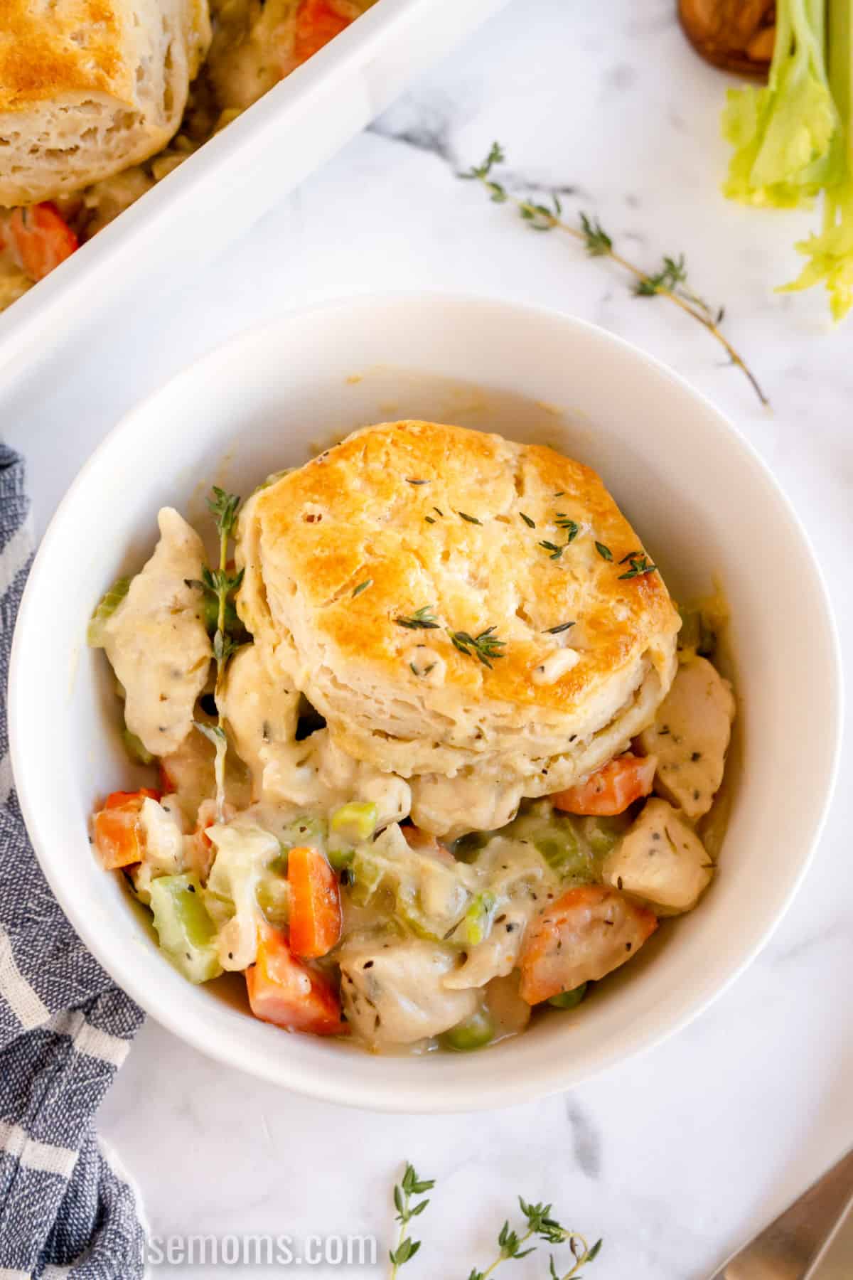 Chicken Pot Pie Casserole with Biscuits ⋆ Real Housemoms