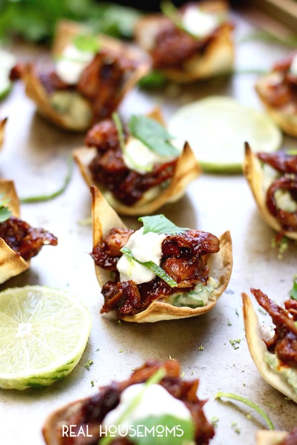 These Chipotle Chicken Tostadas are zesty, crunchy and full of bold flavor! The perfect appetizer for your next party!