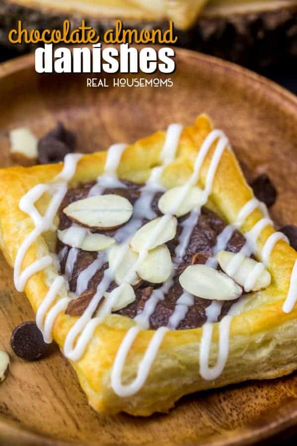 Who doesn't love an easy and quick breakfast! These Chocolate Almond Danishes are a fast fix family favorite treat that the whole family will enjoy!