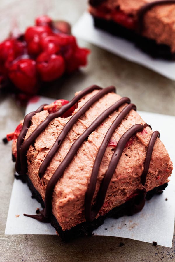 Chocolate Cherry Mousse Bars - The Recipe Critic