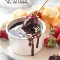 Silky warm Chocolate Fondue is a crowd-pleasing dessert you can serve in individual pots for an elegant finish your dinner party!