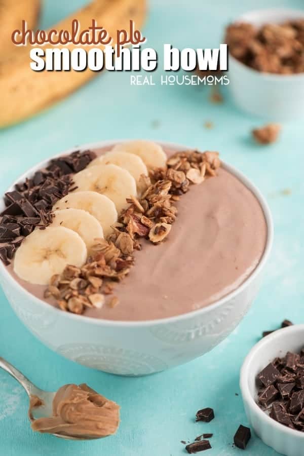 Start your day with a Chocolate PB Smoothie Bowl that is high in protein and super delicious!