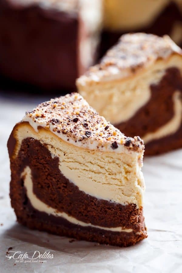 Chocolate Peanut Butter Cheesecake Cake - Cafe Delites
