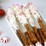 These Chocolate Peppermint Pretzels are an easy holiday treat that are perfect for parties or to give as gifts!