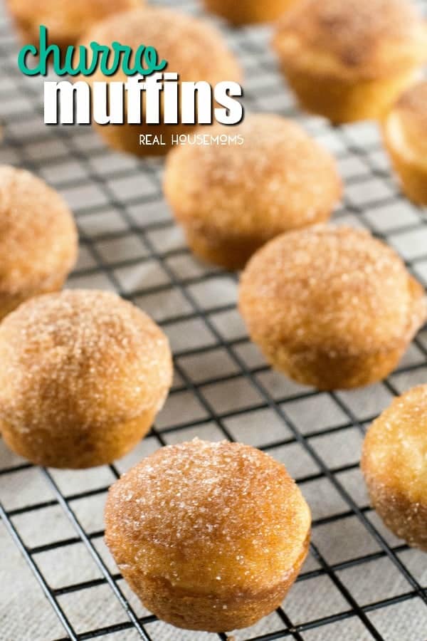 Churro Muffins transform a sweet cinnamon Mexican dessert into bite-sized mini muffins that are baked instead of fried!