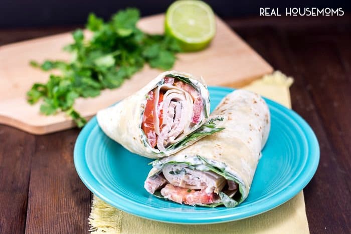 This CILANTRO LIME TURKEY WRAP adds yummy Mexican flavor to your lunch taking it to a new level!
