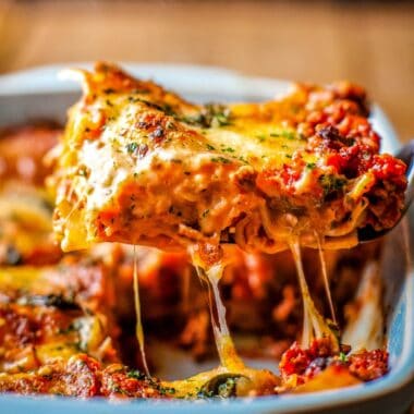 Classic Easy Beef Lasagna is the perfect make-ahead meal to feed a crowd or quick dinner idea! Meat sauce, béchamel, pasta & cheese is a combo you'll crave!
