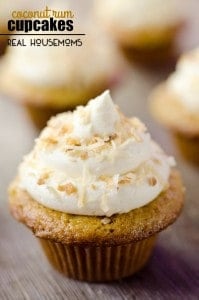 COCONUT RUM CUPCAKES are a surprisingly easy and moist tropical treat with a hint of rum!