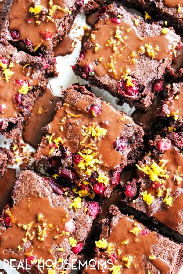 Cranberry Brownies with Chocolate-Orange Drizzle are rich and soft brownies with a silky chocolate drizzle that's pure decadence with a touch of holiday spirit!