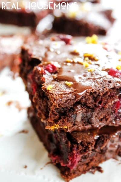 Cranberry Brownies with Chocolate-Orange Drizzle ⋆ Real Housemoms