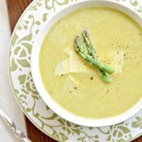 This CREAMY ASPARAGUS SOUP recipe is a great Spring recipe for Easter dinner!