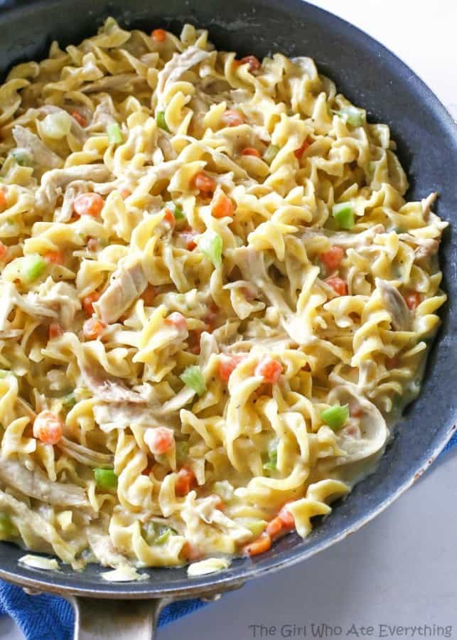 Creamy Chicken Noodle Skillet - The Girl Who Ate Everything