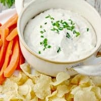 CREAMY CLAM DIP is a delicious vintage appetizer full of minced clams in a cream cheese base that is sure to be a hit at your next summer party or BBQ!