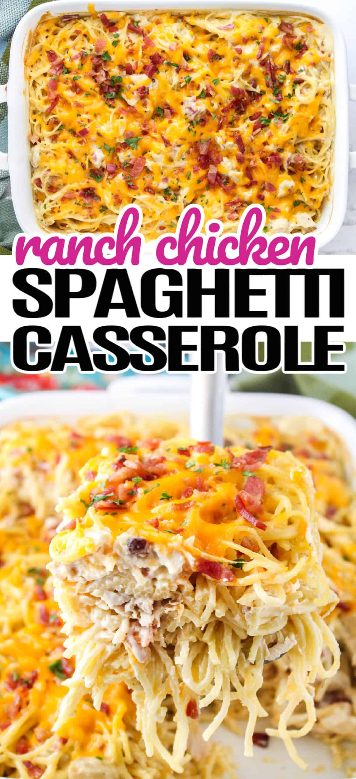 Creamy Ranch Chicken Spaghetti Casserole ⋆ Real Housemoms