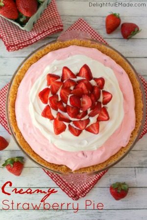 Creamy Strawberry Pie by Delightful E Made