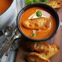 This Creamy Tomato Bisque is an easy soup recipe that is perfect for a quick homemade lunch!