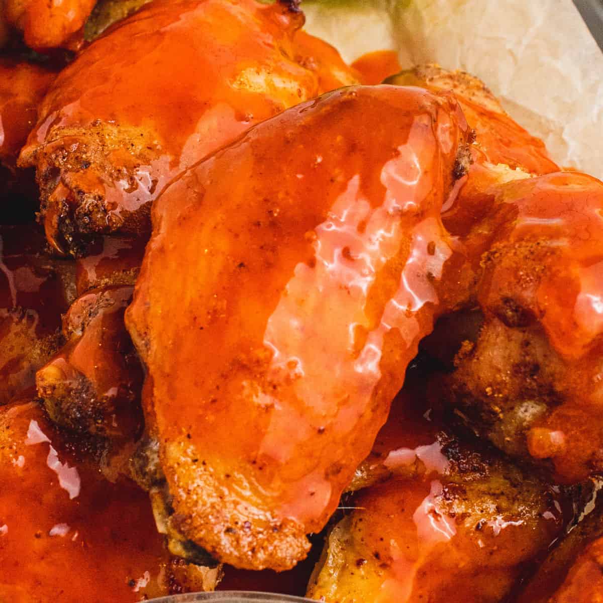 square image of buffalo baked chicken wings