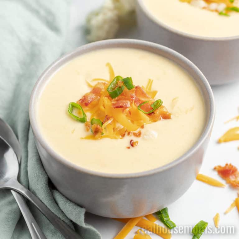 Crock Pot Cheesy Cauliflower Soup with Video ⋆ Real Housemoms