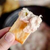 Crock Pot Cheesy Cuban Dip is an easy appetizer made in your slow cooker with all the great flavors of a Cuban sandwich including shredded pork, ham, and pickles!