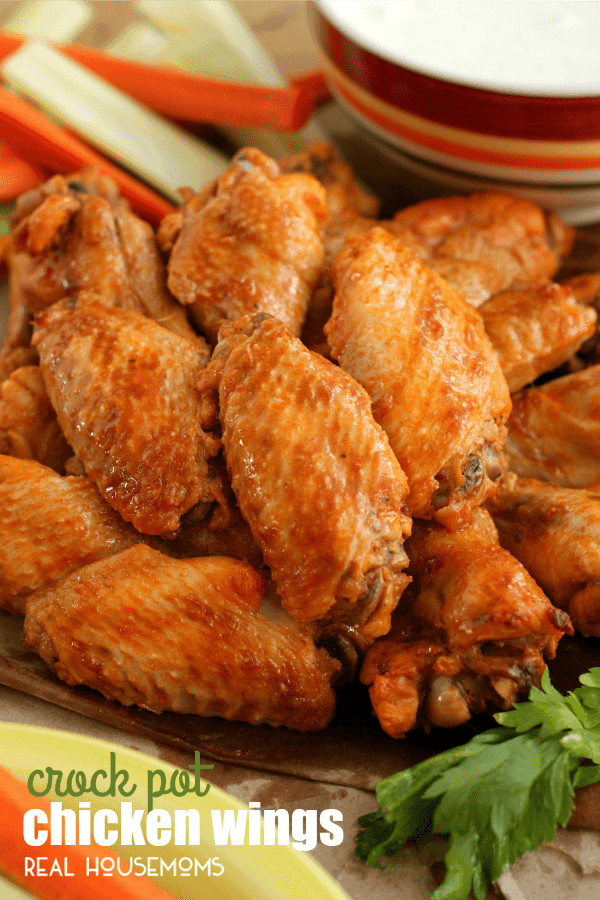 This CROCK POT CHICKEN WINGS RECIPE is the best way to get bold, spicy, fall-off-the-bone wings. You will never believe that they are cooked in a crock pot with just three ingredients!