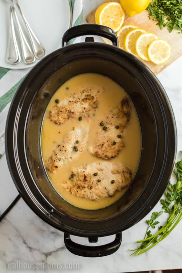 Crock Pot Lemon Italian Chicken With Capers ⋆ Real Housemoms