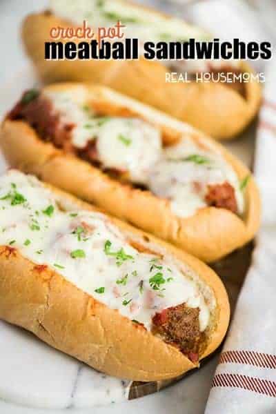 Crock Pot Meatball Sandwiches-Easy Dinner Recipe-Real Housemoms