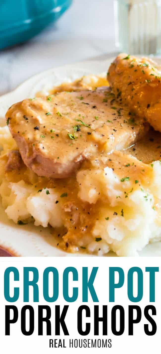pork chops with gravy over mashed potatoes