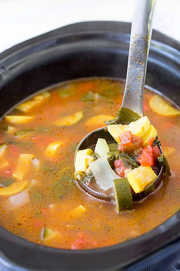 I like to have Crock Pot Vegetable Soup Recipe on hand to have for lunch on cold days or with dinner in place of a salad. It's an easy recipe that comes together fast!