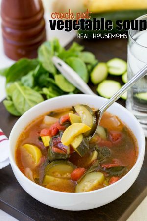 I like to have Crock Pot Vegetable Soup on hand to have for lunch on cold days or with dinner in place of a salad. It's an easy recipe that comes together fast!