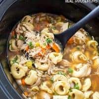 Crock Pot Chicken Tortellini Soup is the easiest chicken noodle soup you will ever make! It's sure to become a fall and winter staple at your house!