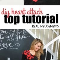 Inspired by Kate Spade and far from banking the bank, create this easy DIY Heart Attack Top this Valentine season! With a little fabric, scissors, and some extra light sewing, you can get Valentine ready in less than 10 minutes!!