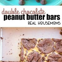 If chocolate and peanut butter is your thing, these cookie bars are for you! Made with just 6 simple ingredients, these easy Double Chocolate Peanut Butter Bars come together in no time!