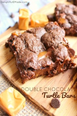 Double Chocolate Turtle Bars by Delightful E Made